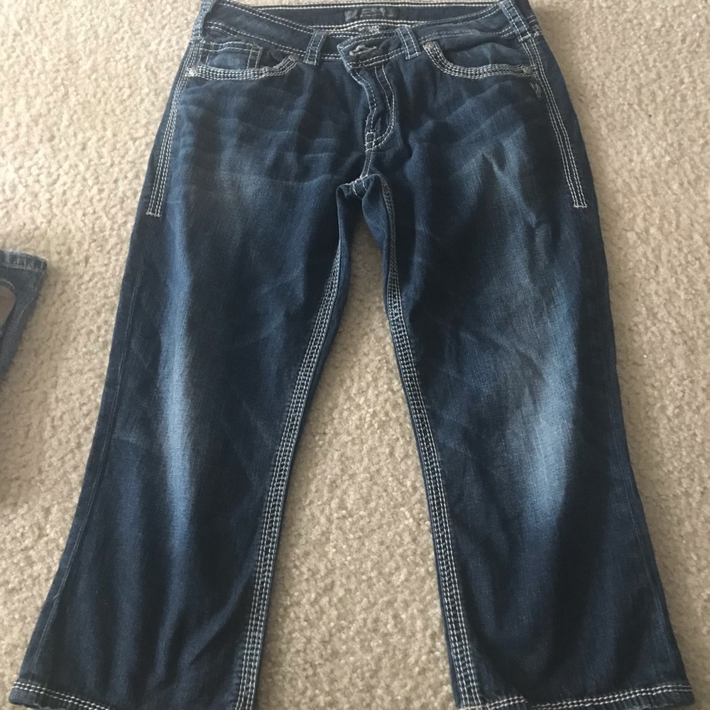 Silver Capri Jeans